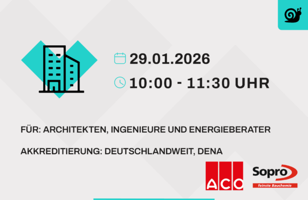 Online Veranstaltung - Von der Norm zur Lösung - Entwässerung und Abdichtung in Innenräumen