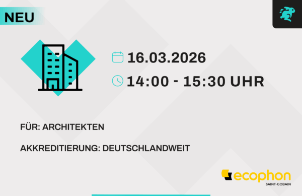 Online Veranstaltung - Akustik planen! Ein komplexes Thema leicht und verständlich aufbereitet