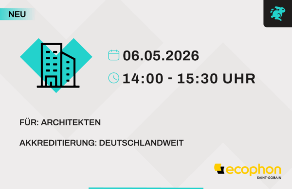 Online Veranstaltung - Akustik planen! Ein komplexes Thema leicht und verständlich aufbereitet
