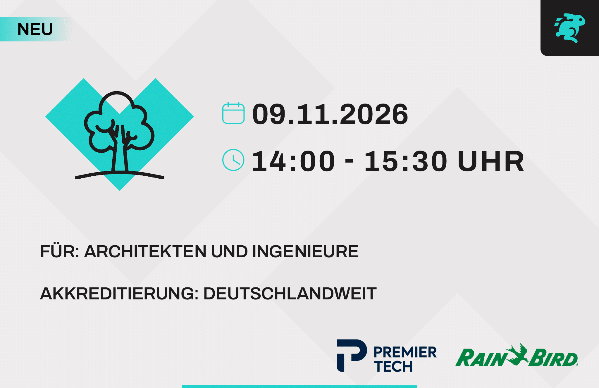 Online Veranstaltung - Niederschlagswasser im Freiraum und am Gebäude - Behandlung, Retention, Versickerung und Bewässerung richtig planen