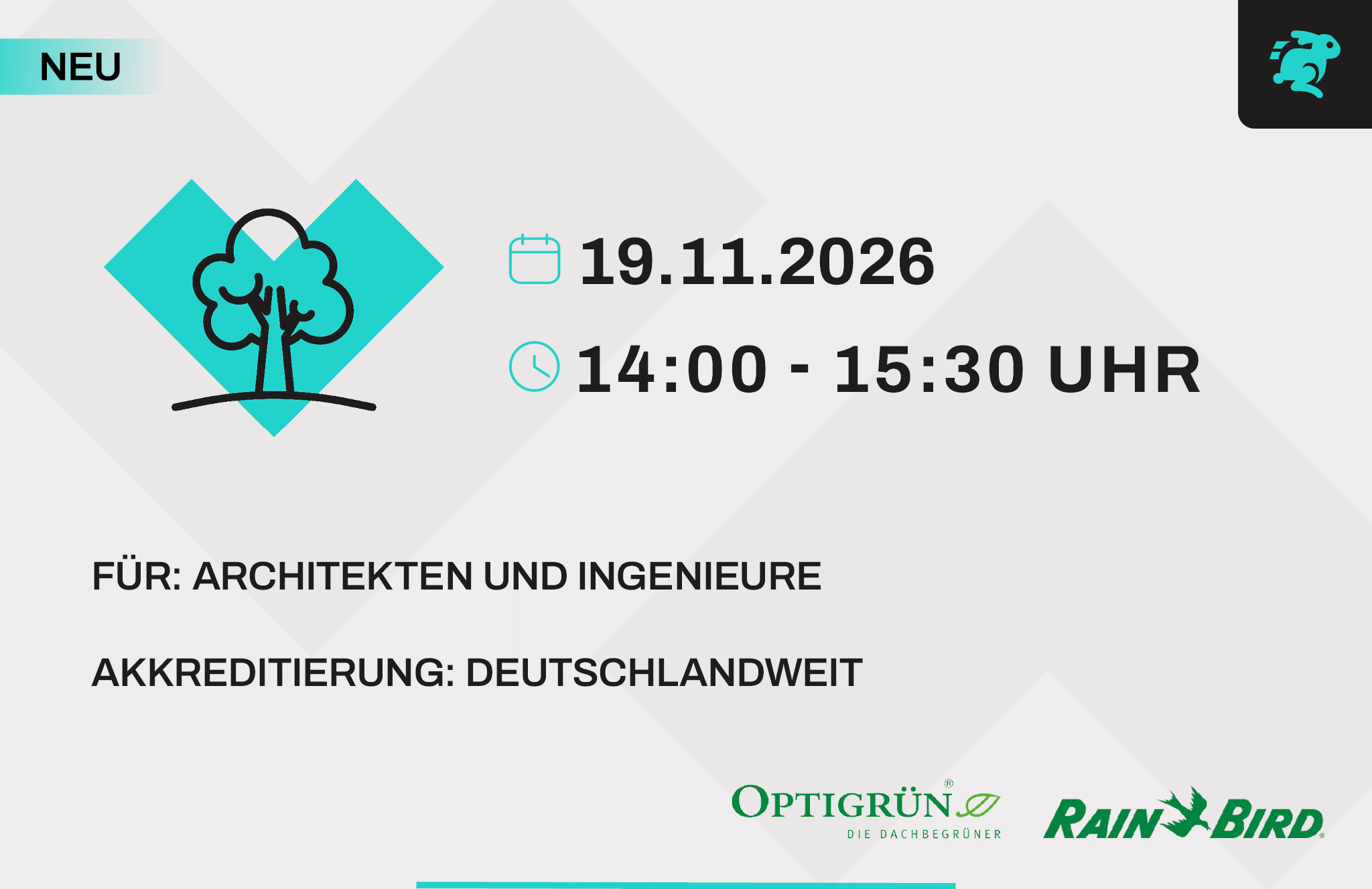 Online Veranstaltung - Gründach und Bewässerung – Intelligente Wasserbilanzsteuerung und Regenwassernutzung