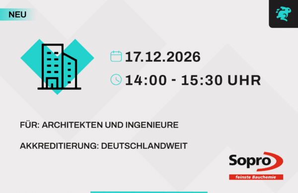 Online Veranstaltung - Bauwerksabdichtung im Detail – Planung und Ausführung gemäß neuer DIN 18533 in Theorie und Praxis