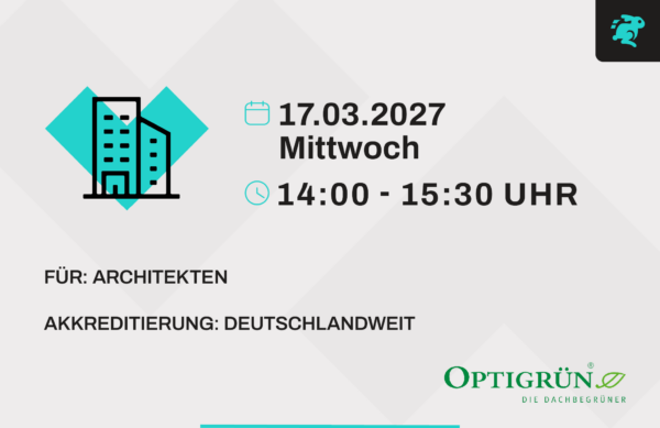 Online Veranstaltung - Extensive und intensive Dachbegrünung - Grundlagen, Bauweisen und Systeme - Ein Einblick in die vielfältigen Möglichkeiten moderner Dachbegrünung