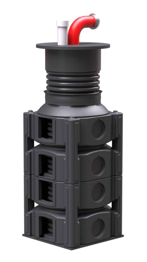 FRAENKISCHE QuadroControl Schachtaufsatz mit integriertem QuadroTake Überwachungssystem für Regenwassermanagement