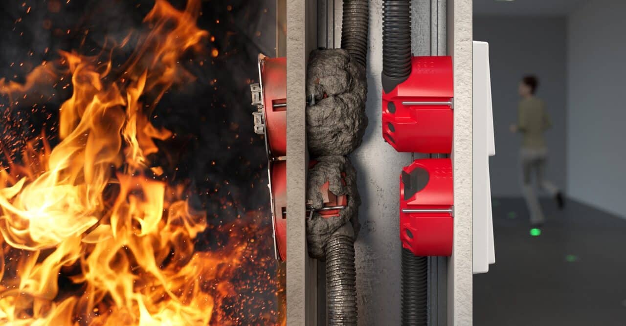 Effiziente Elektroinstallation mit integriertem Brand- und Schallschutz.