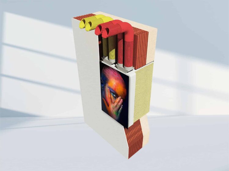 Bei der wandintegrierten Einbauvariante U² liegt die auch als Designvariante verfügbare Blende flach auf der Wand.Bild: Meltem Wärmerückgewinnung GmbH & Co. KG, Alling
