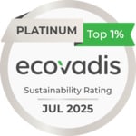 Auszeichnung Ecovadis Siegel Sustainability Rating Platinum