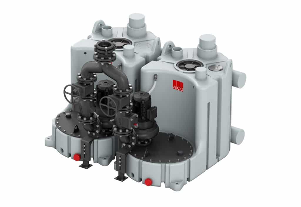 Abwasser unter der Rückstauebene: Ein Fall für die Hebeanlagen und Pumpstationen von ACO Haustechnik