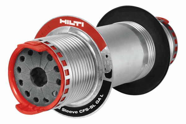 Hilti CFS-SL GA Brandschutzmanschette aus Metall mit rotem Verschlussring für professionelle Kabelabschottung
