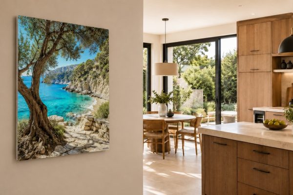 VASNER Bild-Infrarotheizung mit mediterranem Wunschmotiv in der Küche