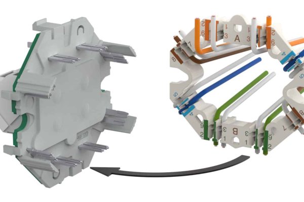 Präzise IDC Anschlusstechnik mit farbigen Adern und Paarschirmfolie für eine fachgerechte IT-Verkabelung.