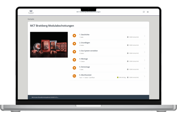 Lernmodule des MCT Brattberg eLearnings