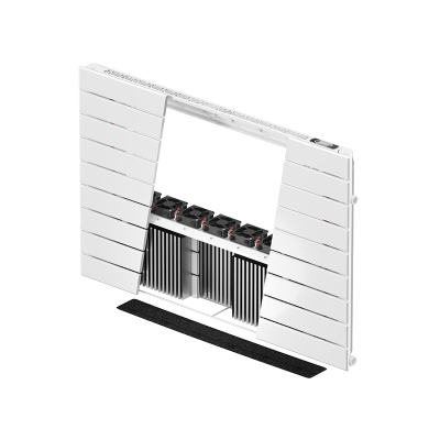 Dank Wärmetauscher und geräuscharmer, integrierter Lüfter, kann Zehnder Nova Neo auch bei niedrigen Vorlauftemperaturen eine bis zu dreimal höhere Wärmeleistung erzielen. Er benötigt mit aktivierten Lüftern zudem eine deutlich kürzere Aufheizphase als herkömmliche Heizkörper gleicher Baugröße. © Zehnder Group Deutschland GmbH, Lahr