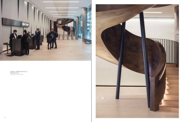 Moderne Wendeltreppe in einer Londoner Büro-Lobby als Inspiration dank zahlreicher Bild-Beispiele für Architektur.