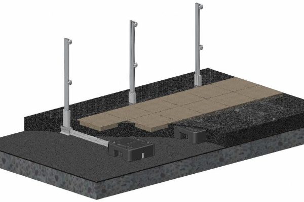 Systemaufbau des auflastgehaltenen Geländers