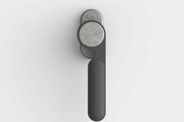 FSB 1138 Fenstergriff, Standardrosette Aluminium Pure und Aluminium schwarz eloxiert