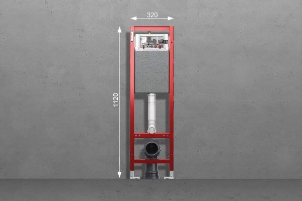 Schmales Sanitär-WC-Modul zur platzsparenden Montage bei Engpässen wie Fallleitungen oder Eckinstallationen im Bad.